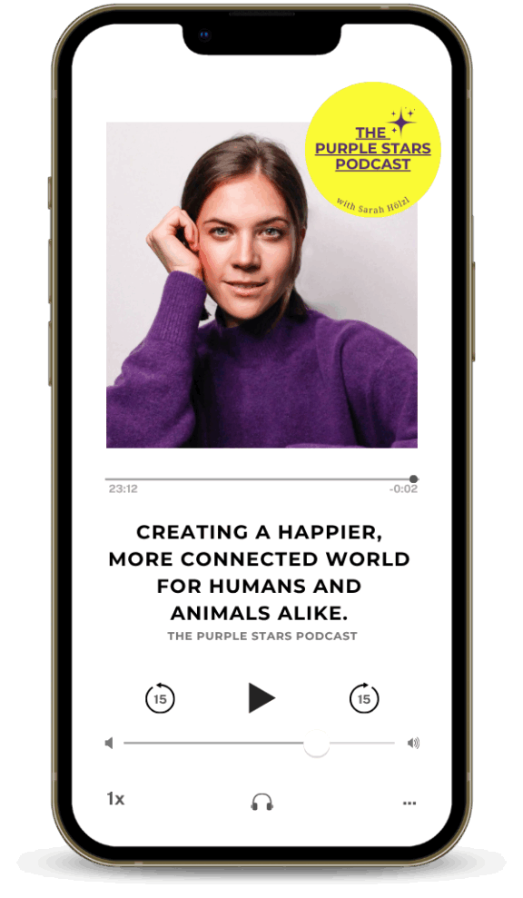 The Purple Stars Podcast Cover Picture showing Smartphone