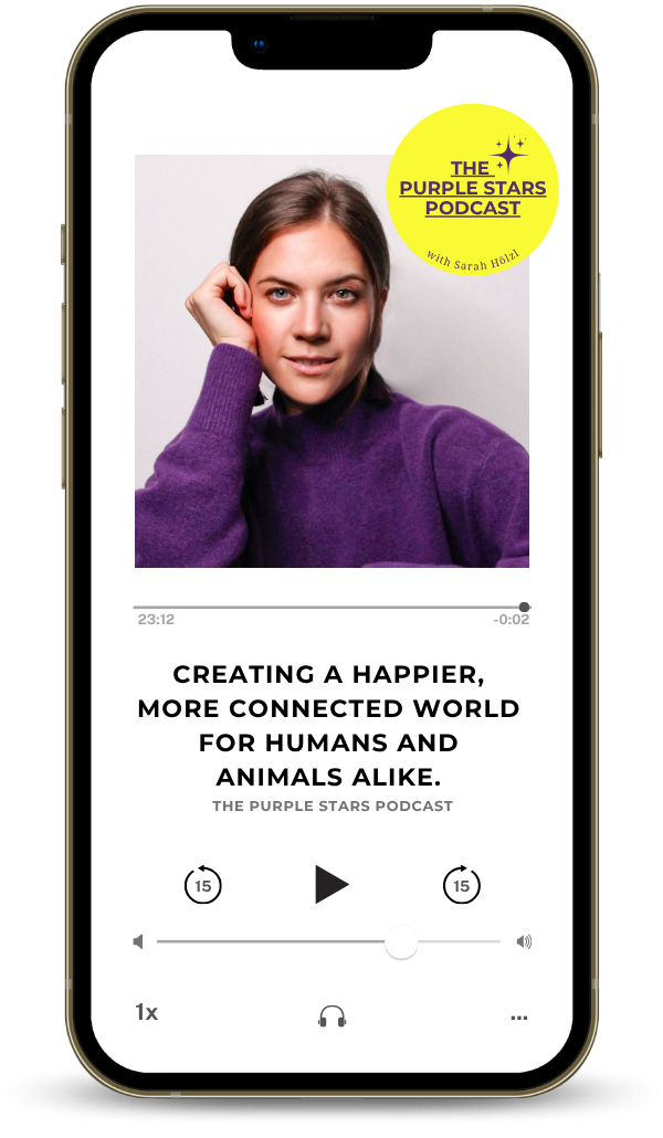 The Purple Stars Podcast Cover Picture showing Smartphone